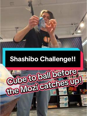 Can you shift between the Ball and the Cube Shashibo shapes before the Mozi catches up? Try this at home if you have both! If not check out our shop😁 #shashibo #funinmotiontoys #mozi #glozi #speedcube #thinkoutsidethebox #challenge #shopontiktok @FunInMotionToys 