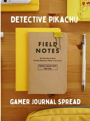 Detective Pikachu gamer journal spread #gamerjournal #detetctivepikachu #3dsgames 