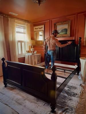 From bland to BAM! 💥 There’s nothing like a bold pop of black to elevate a space, and this guest room is no exception. I color-drenched the walls and ceiling in Pompeii Orange (minus the trim), and this bed I found on Facebook market in tricorn black which adds the perfect contrast. 🖤🧡 Who else loves playing with bold colors?  • • • #DIYGlowUp #GuestRoomGoals #BoldAndBeautiful #PompeiiOrange  #BlackContrast #RoomTransformation #DIYProject #RoomMakeover #GuestRoomGoals #BoldDesign #PopOfBlack #ColorDrenched #InteriorStyling #HomeDecorInspo #Transformation #HGTV 