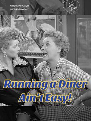 Running a diner ain’t easy!  #ilovelucy Now Streaming on #PlutoTV and Paramount+ #lucilleball #classictv #1950s 