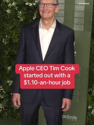 Apple’s Tim Cook took home $74.6 million last year. but he started out in the world of work with a humble $1.10-an-hour job. #Apple #TimCook #SteveJobs #CEO #tech #technology #success #successstory  #leadership #Fortune #business #leader #fortune500 