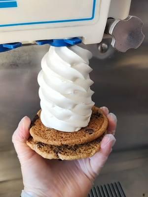 Monster cookie ice cream sandwich  #vanilla #softserve #icecream #joesdairybarandgrill #joesdairybar #yum #cookiesoftiktok #icecreamsandwich #cookiesandwich #cookie #fyp 