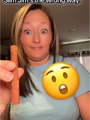 When you’ve been eating slim Jim’s the wrong way for the last 38 years😲🤷🏼‍♀️😂 #repostthistiktok #slimjim #pov #viralvideo 