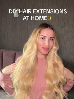 ✨How to install hair extensions at home💞 #diybeauty #diyhair #diyextensions #diyhairextensions #beauty #diyglam #glam #glamathome #hairathome #hairextensionsathome #hairextensions #viralhair #viralhairextensions 