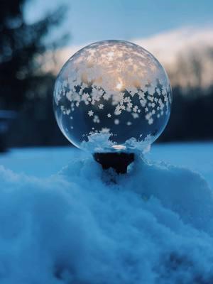 Snow globe 🔮 #fyp #foryourpage #frozenbubble #cold #frozencrystal #crystalbubbles #frozen #realtime 