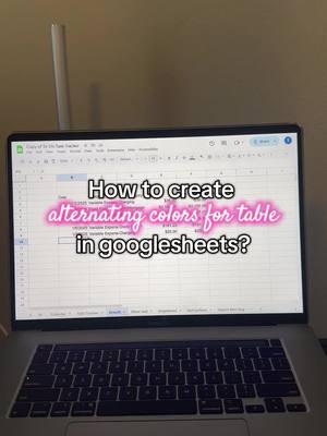 Ever wonder how to add alternating colors for your tables?? ☺️  #googlesheets #googletricks #googlesheetshack #digitalplanner #googlesheets_excel #digitalproducts #googlesheetstips #googlesheetstutorial 