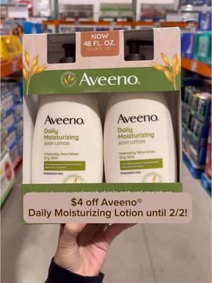 Combat your skin during the dry winter season with @Aveeno Daily Moisturizing Lotion.  -Save $4.00 off the 2-pack at @Costco Wholesale from 1/8/25-2/2/25 -Aveeno® Daily Moisturizing Lotion hydrates for 48 hours and instantly strengthens the skin barrier. Stock up at Costco before the sale ends! #AveenoPartner #Aveeno #TheSecretsOat