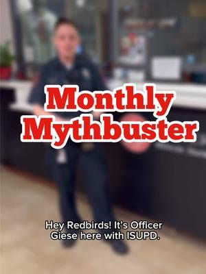 All new #MonthlyMythbuster! This month, we’re tackling the myth of “drinking tickets.” 🍻 We’ve heard it a lot—people think we write too many “drinking tickets” (aka ordinance violations). Here’s the truth: Our officers don’t and can’t issue ordinance violations. Why? Because those are set by a municipality, so they’re enforced by police within that city/town/village. As a university department, we enforce University policies—like the Student Code of Conduct. Watch Officer Giese explain how University violations work. 📝 #MonthlyMythbuster #IllinoisStateUniversity #ISU #Redbirds #Safety #Fyp