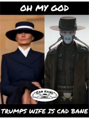 OMG. I can't unsee this. Follow me on Instagram thecarkami.  #trump #cadbane #starwars #president #firstlady #political #humor #america @user 172366388 #clonewars #bobafett 