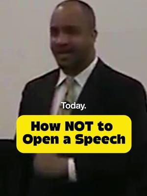 Public speaking tip - Avoid opening your speech this way. #publicspeaking #publicspeakingtraining #publicspeakingtip 