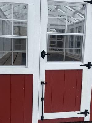 8 x 12 greenhouse we just finished up.  Exterior color: barn, red. With white trim.  #driftlessoutdoors #greenhouse #greenhouselife #greenhouseideas 