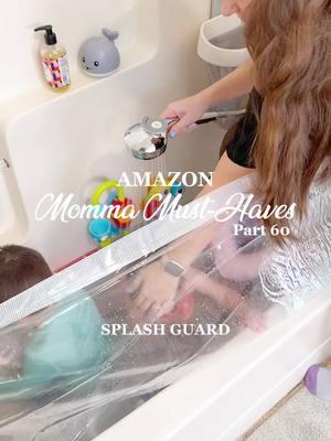 We absolutely love a sensory bath time in our house and it's my go-to when the kids need to get some energy out, so containing the splashes and mess is a huge plus! They love spraying this splash guard with foam and water and I love that my floor isn't getting soaked anymore. Great for kids and dogs too if you bathe them in the tub! 🛍️ Head to my profile 👉 to my Amzn page for the 🔗 #amazonfinds #amazonmom #sharktank #sharktankproducts #momfinds #mommusthaves #toddlermom #bathtime #momhack #giftsforkids #practicalgifts #splashguard #splashzen @SplashZen 