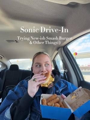 It feels like 20 years since I've been to @SONIC Drive-In & no, no more skating out with food 🙃 but anyways, upon finding out about their new-ish smash burger, I knew I had to go try it!  Ordered the all beef American hot dog with queso, smash burger & mozzarella sticks, fries, onion rings, and their classic cherry limeade.  #louisville #louisvillekentucky #louisvilleky #502  #louisvillefood #eatwithme #carmuckbang  #sonicdrivein #foodreview #careating #eating  #explorelouisville  #eatlovelouisville #eatlouisville #mukbang #review #foodstagram #foodasmr #louisvillecreators #louisvilletreats #carfood #unbox #yummy #food