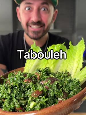 Tabbouleh is everyone’s favorite Mediterranean Salad! It seems that every country or region has a slightly different way of making it. Here are some tips to bring your Tabbouleh to the next level.  . 2-3 tomatoes diced 1/4 cup fine Bulgar (cracked wheat) 1 lemon juiced  1-2 oz olive oil 4-5 bunches parsley chopped fine  3 green onions sliced 1/4 cup chopped mint (optional) Salt and pepper to taste . Add bulgar to tomatoes, lemon and olive oil. Let it sit while you chop up the rest of the ingredients. Add everything together adjust seasoning Enjoy!  . Shirts www.arazada.com Hats @crownminded  . #chefarazada #abowww #abowwwguy #armenianchef #tabbouleh #tabule #taboole #Mediterranean #middleeasternfood #parsleysalad 