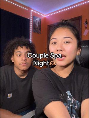 Couple spa night🥰🫶🏼 #couples #facemask #spanightroutine #couplegoals #funny 