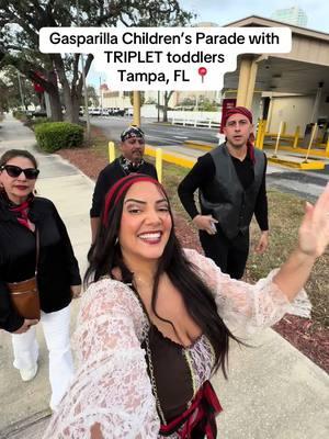 Gasparilla 🏴‍☠️ #gasperilla #gaspy #gasparilla #tampa #florida #parade #triplets #toddlers #mom #momtok 