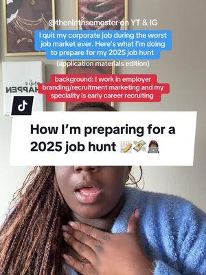 I quit my job in the worst job market ever. Here’s how I’m preparing for my next full time job (while pursuing full time entrepreneurship) #careertok #corporatetok #jobhunting #careercreator #corporatelife #entrepreneurtok #theninthsemester 