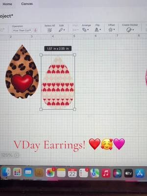 Valentine teardrop earrings! ❤️🥰🩷#cricut #earrings #teardrop