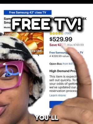 FREE TV deal at Best Buy! Thanks @Sacha Fierce for posting! If you’re new to Rakuten, you’ll to earn a $30 welcome bonus when you spend $30 with my special link (link in bio) #bestbuy #tvdeals #onlinedeals #easycoupondeals #savingmoney #samsungtv #rakuten #cashback 