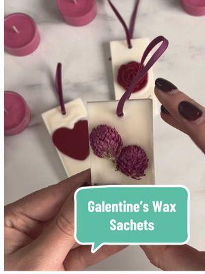 Wax sachets are the perfect craft for Galentine’s Day festivities! ❤️💐 Pair these with romantic scents like Cherry Eclipse, Love Spell, or Bohemian Rose! 🍒🌹 #galentinesday #ValentinesDay #diycrafts #candletok #waxsachet #homescents #crafts #candlescience 