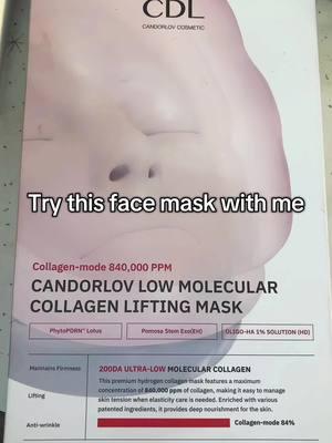 Candorlov Low Molecular Collagen Lifting Mask🌹helps with skin’s elasticity and tension! Safe for sensitive skin! @Kreambox @candorlov #TikTokShop #skincare #SelfCare #candorlov #lowmolecularcollagen #liftingmask #boosting #kbeauty #koreanskincare 