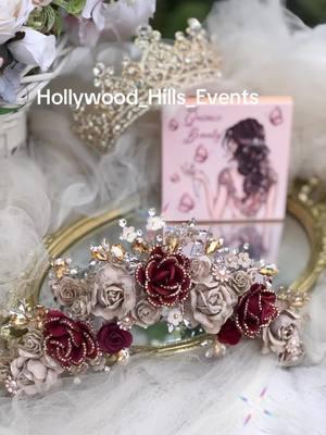 Custom made Quince flower crown #flowercrown #tiktok #viral #tiktokviral #xvanos #xv #xvaños #misquince #hollywood_hills_events #quincehair #quinceañera #quincelook #quincehair #quinceañera #15años #xvdress #xvdress #15dress #quincedecor #quinceaccesories 