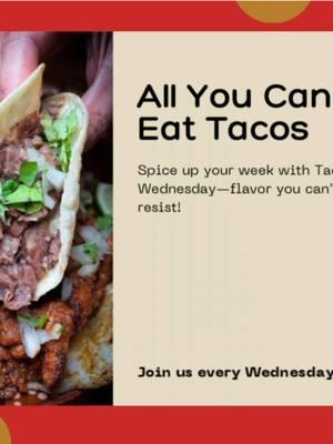 🌮 Taco Wednesday is here! 🌮 All You Can Eat Tacos 🤤 Every Wednesday! Bring your appetite and let’s taco-bout a feast you won’t forget! 🥳 📍 @lavecindadlv  #TacoWednesday #AYCETacos #TacoLovers #allyoucaneat #tacos #lasvegas #mexicanfood #lasvegasexperience #lavecindad® #lavecindadtiktok #foodtiktok #FoodTok #lasvegastiktok #vegastiktok #restauranttiktok #tacostiktok #tacotok #foodoftiktok 