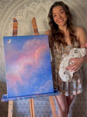 My first painting since a big life change- this month little Siersha was born and I haven’t been at the easel for a while. It feels so good to be back! “Twilight’s Dream” is finished and the original as well as prints are available now. Stay tuned for a process video coming soon.   #haleygrecoartwork #oilpainting #artoftheday #paintingoftheday #dreamyart #artvideo #cloudscape #cloudpainting #arttok #artistoftiktok #cloudscapepainting #cloudart #cloudartist #painting #art #artist #artinspiration #paintinginspiration