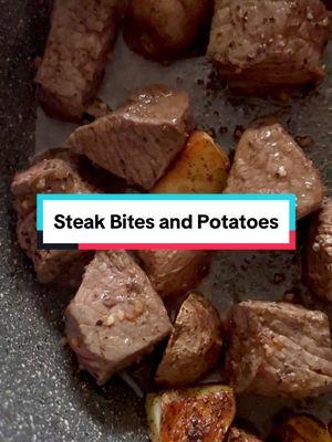 Steak Bites and Potatoes are an easy one-pan dinner. It's full of delicious flavor and comes together in less than 30 minutes- the perfect option for meat-and-potatoes on a weeknight!🥩🥔 Want the recipe? DM me the word “STEAK” and I’ll send you the link!  #blogger #foodblogger #food #easymeals #EasyRecipe #rochester #newyorkblogger #rochesterblogger #hotmess #steakandpotatoes #steakbites #dinnerrecipes #meatandpotatoes 