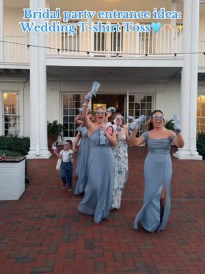 The girls kicked off the party🥂🤩🩵✨🫶🏻 #bridalparty #bridesmaids #weddingday #wedding #2024bride #weddingtips #weddingideas #weddingcontentcreator #weddingtiktok #dustybluewedding #bridalpartyentrance #bridesmaidsentrance #weddingreception #weddingfyp 