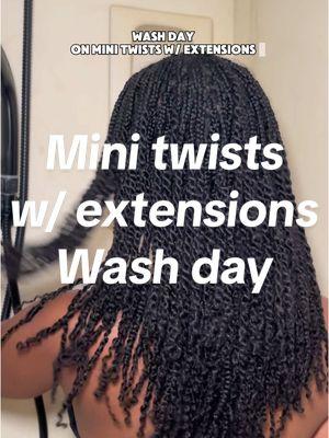 Replying to @daniellalubowsky I put them into chunky braids and focused mainly on my scalp  when washing them #naturalhairtiktok #type4hair #type4naturalhair #minitwistswithextensions #minitwistsonnaturalhair #minitwistsontype4hair #washday #washdayroutine 