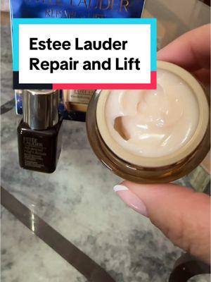 Estée Lauder repair and lift set with night repair serum and moisturizer cream #esteelauder #esteelauderskincare #skincare #tiktokshopdeals 