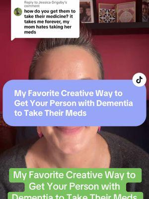 Replying to @Jessica Grigsby Giving medication to your person with dementia can be so stressful, but I’ve got a creative solution that works for almost everyone. This tip is something you may not have thought of, but trust me—it’s a game-changer! I actually learned this from one of my staff, and it’s made such a difference. Watch the video to hear what it is and how it can help simplify your caregiving routine. ✨ Let me know if you try it! ✨ #DementiaCare #CaregiverTips #SimplifyCaregiving #caregivinglife #CaregivingTips #longtermcare #ltc #alzheimers #creativedementiacare #dementiatraining #caregiversoftiktok #healthcaretok #dementia #familycaregiver #lewybodydementia #frontotemporaldementia #cna #nursesoftiktok #alzheimersawareness 