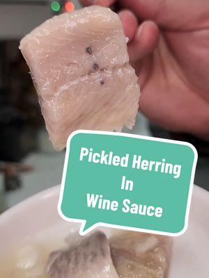 Pickled Herring in Wine Sauce! I am not sure I can get behind this as a staple, but for something like this, it's pretty okay.  Do you eat Pickled Herring? What is your favorite ways to enjoy it?  #pickledfish #tinnedfish #foodreview #fish #herring #fishtok 