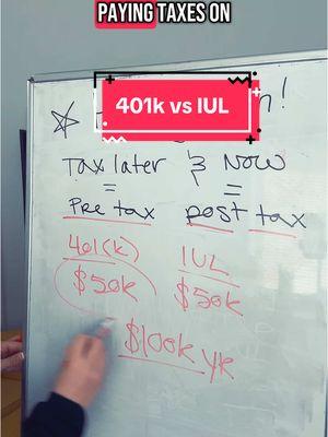 Is an IUL better than a 401k? No. Is a 401k better than a Roth IRA? No. Having a combination is the best option! 401ks can offer high returns and employer matches, Roth IRAs offer high returns and tax free growth and withdrawals. IULs offer tax deferred growth and tax free income and also death benefit coverage. 401ks are not liquid before retirement, Roths only allow access to the contributions and IULs are completely liquid but have a cost associated with them. It’s honestly all about what’s right FOR YOU! Not anyone else. #401k #rothira #ira #retirement #finance101 