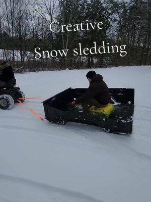 People get so creative to have fun in the snow!!! Crossville, Tennessee does it right.  #snowmageddon #redneckerthanyou #redneck #rednecksnowsled 