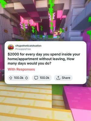 2000 dollars every day you spend inside your home without leaving how many days would you do? #reddit #redditstories #reddit_tiktok #renatusnetwork #parkour #money 