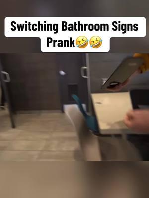 Switching bathroom signs prank🤣🤣 Yt- blake bachert  #blakebachert #blakebachertclips #pranks #kaneljoseph #kaneljosephclips #jidion #pranksters #cassadycampbellpranks #harmlessprank #fypage #fyp 