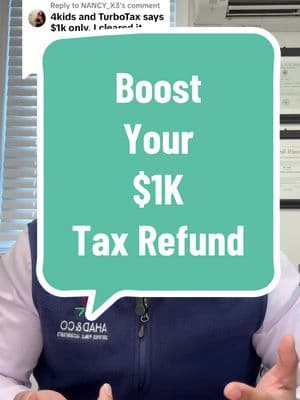 Replying to @NANCY_X3 How to Boost your $1K Refund #tax #refund #boost #taxrefund #taxes #irs #taxtips #tips #accounting #cpa #taxseason #taxseason2025 #refundglowup 