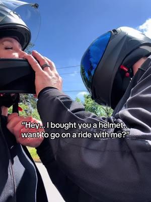 Gotta hold on to her.  #couplegoals #biketok #wholesome #motocouple 