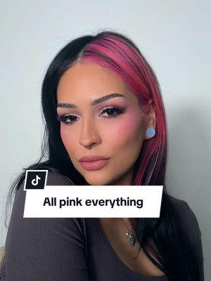 Feelin pretty in pink used “PLEASE” blush all over for this monochromatic look 🦄 @meltcosmetics  #pinkhair #pinklipstick #pinkmakeup #latinamakeup #wingliner #makeupartists #fypage #melt #latina #meltcosmetics #makeupartist #baileysarian 