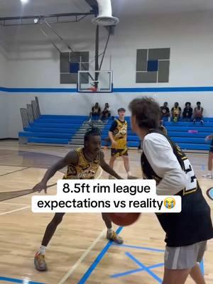 Yes that's @ypk.raye in the first clip😭ngl y'all would probably look more like the reality clips if you were playing on 8.5ft rims lol. click + if you wanna play because we're touring the country SOON🍿🔥 #foryou #fyp #viral #NBA #nbabasketball #basketballgame #basketballleague #creatorsearchinsights 