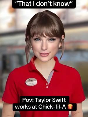 If Taylor Swift worked at Chick-fil-A 🍟 @Taylor Swift #taylorswift #erastour #icandoitwithabrokenheart #swifttok #swiftie #ttpd #torturedpoetsdepartment #reputationtaylorsversion #popmusic #fyp #omarnova @Taylor Nation 