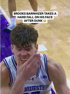 Brooks Barnhizer is a trooper 🙏 #CollegeBasketball #CBB #Basketball #bball #bballtiktok #basketballtiktok #NCAA #Big10 #Dunk #Fall