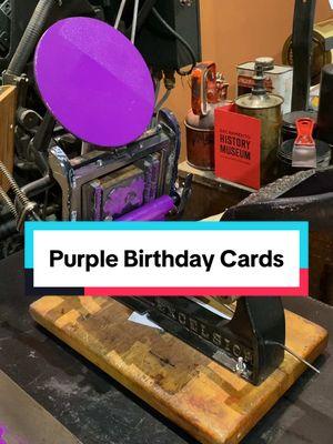 We post videos daily online and many of our viewers like to tell us when it is their birthday. Well, this is our way of wishing you all a happy birthday! In this video, Jared letterpress prints some classy birthday greeting cards using a 3x5 Kelsey Excelsior tabletop printing press. The ink is a mix of purple and opaque white rubber base ink and the type font is 24 point Caslon. The type reads, “Happy Birthday to the classiest person I know!” The electrotype (copy of a woodcut) of the classy lady is from the Lewis Winter Collection and it was made about 125-135 years ago. Fifty cards were printed on this press run. #SacHistoryMuseum #happybirthday #birthday #greetingcard #birthdaycard #typography #sacramento #museum #history #letterpress #printingpress #asmr #printing