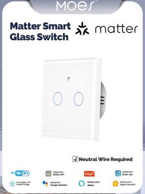 Double the Control: Matter-Powered European Glass Panel 2-Way Smart Switch!#MatterSmartSwitch #2WaySwitch #SmartHome #HomeLighting #LightingControl #SmartHomeTech #GlassPanelDesign