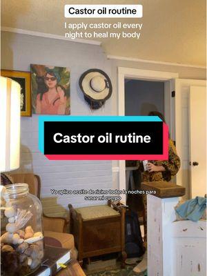 I apply castor oil every night to heal my body. #castoroilbenefit #aceitedericino 