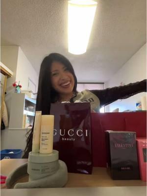 literally dream pr haul ty to these amazing brands!! also do you guys like these college vlogs? #collegevlog #dayinthelifevlog #csulb #fashionmerchandisingstudent #collegelife #prhaul @Gucci @Valentino @Valentino.Beauty @Versed Skin