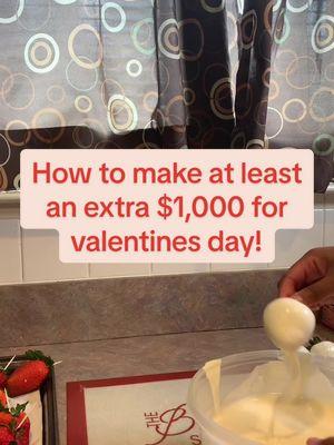 In order of Valentine's being next month. Let me share how you can make at least an extra $1,000. Your menu should have been out already, if not get it up a.s.a.p💗.  I have made over $5,000 every year minimum and been doing this for almost 9 years! ✨ Definitely want to help my bakers make extra money during this season. Any questions? chime down in the comments belowB #ValentinesDay #valentinestrawberries #bakersoftiktok #treatmakeroftiktok #chocolatecoveredstrawberries #valentinesdaygift #valentine #makeextraincome #viralvideo #CapCut 