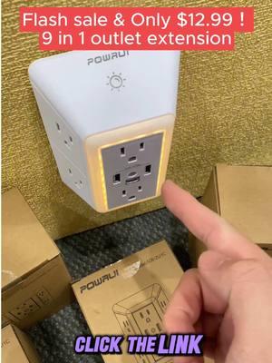 The best 9 in 1 outlet extension! Go check it out! #tech #techtok #tiktoktech #powerbank #phonetech #charger #gadgets #setup #technology #techtrends #newtech #desksetup #TikTokShop #surgeprotection